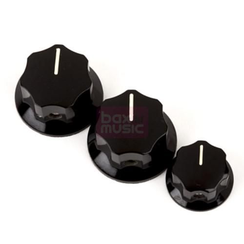 Fender knoppen voor Jazz Bass zwart set van 3