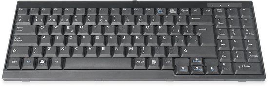 Digitus DS-72000ES Toetsenbord QWERTY Spaans Zwart
