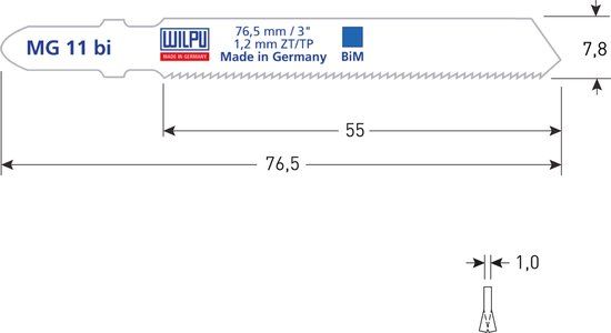 Rotec WILPU Decoupeerzaagblad MG 11 bi / T118AF (vpe 5)