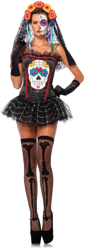 Leg Avenue Sugar Skull Bustier - Model 85347 - Maat L