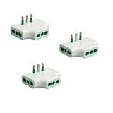 FANTON 82220-B3 - 3-delige adapterset met drievoudig plat stopcontact, ruimtebesparend, meerdere stopcontacten, 1 Italiaanse stekker, groot, 16 A, 3 Italiaanse stopcontacten, grote adapter
