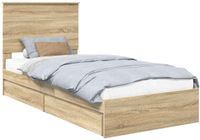 vidaXL Opbergbed Sonoma Eik 90 x 190 cm Bewerkt hout