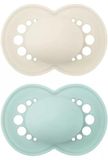 MAM Originele fopspeen in set van 2, van Skinsoft silicone met fopspeenhoes, 6-16 maanden, neutraal