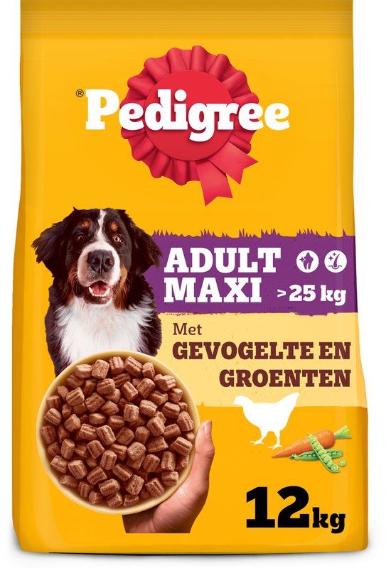 Pedigree Hondenbrokken - Adult Maxi Droogvoer - Gevogelte en Groenten - 12kg
