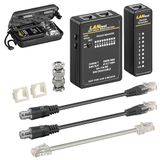 Goobay 93010 LAN-netwerktester/RJ45 kabeltester - RJ11 - RJ12 - ISDN - CAT5 - CAT6 - BNC/netwerkkabeltester /netwerkmeetapparaat/zwart
