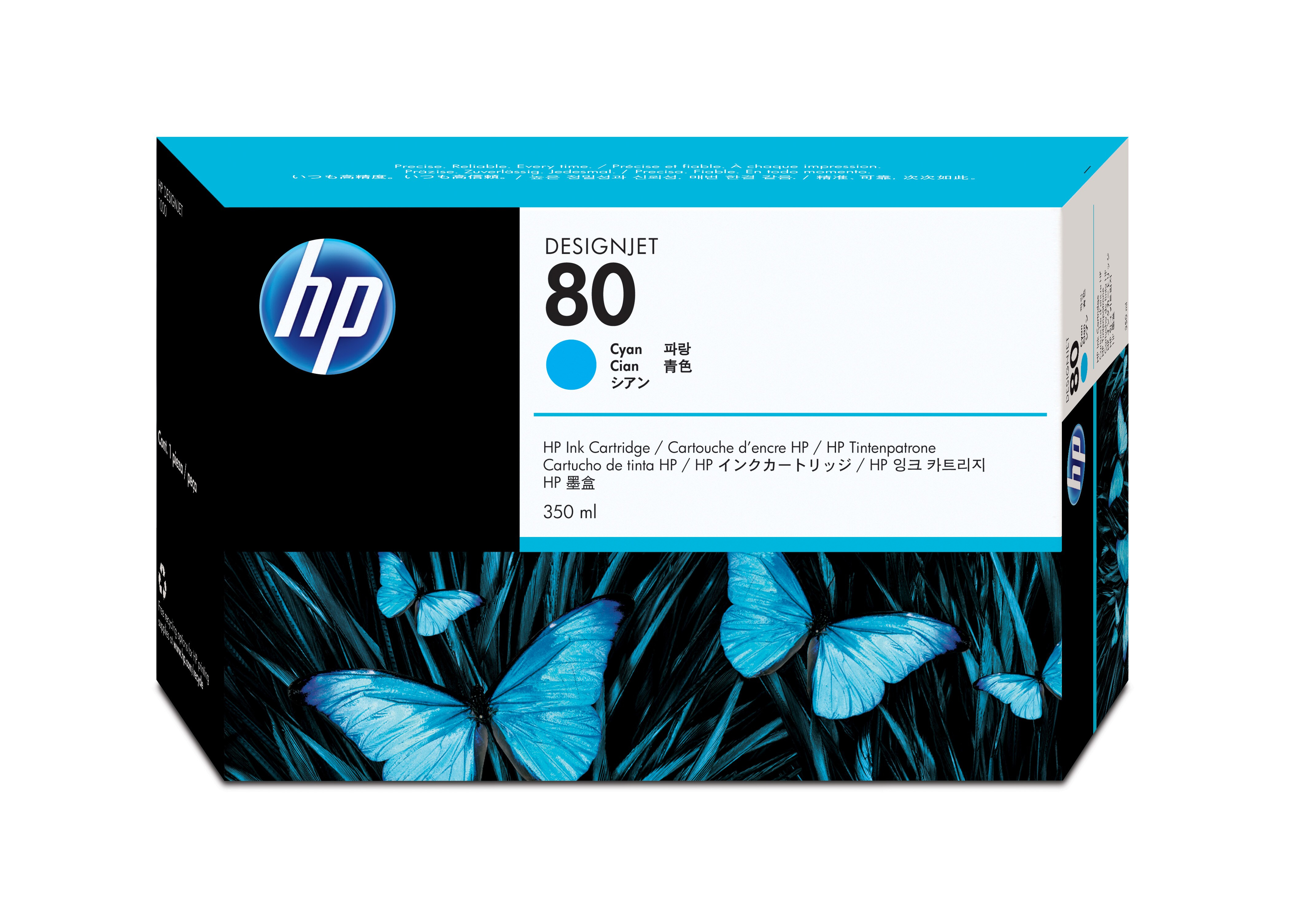 HP   80 cyaan inktcartridge, 350 ml