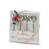 Mopec AA189 Set van 20 spiesen voor aperitief met hulst en strik, 10 x 10,5 x 2,5 cm, meerkleurig