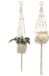 Merkloos Plantenhanger - Planthanger Set van 2 plantenhangers - bloempot houders - katoenen touw - binnen buiten decoratie