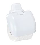 WENKO Toiletpapierhouder met deksel Pure, kunststof (ABS), 16 x 5 x 16 cm, wit