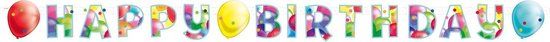 Amscan Happy Birthday Banner Balloons - Multicolor - 174 x 13 cm - Paper