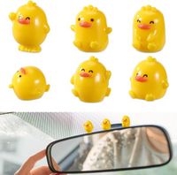 BeiJingLiangPinJiaZuoKeJiWenHuaFaZhanYouXianGongSi Ornements de voiture - Mignon - Mini - Canard - Rétroviseur & Tableau de bord - Accessoires d'intérieur - Designs amusants - Décorations de canard - Cadeaux - Maison Bureau - Convient pour voiture - Mini canard - 6 pièces