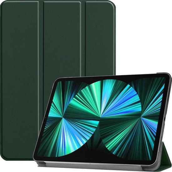 BASEY. Hoesje voor iPad Pro 12.9 inch (2021) - Book Case - Donkergroen