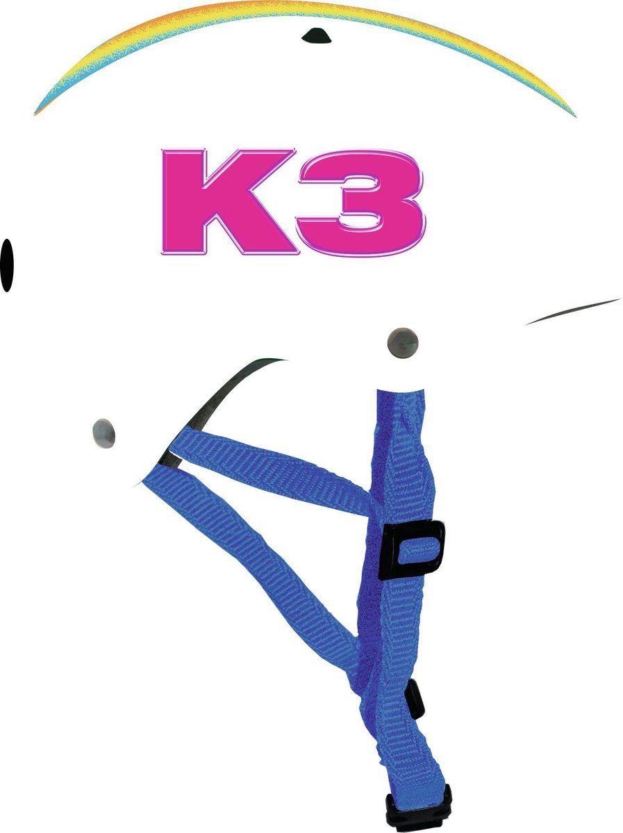 K3 sporthelm - verstelbaar - maat 48/56 cm - wit/regenboog