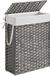 Songmics Wasmand étroit, 55 L, rotin synthétique, avec couvercle et poignées, tressé, pliable, sac à linge amovible, gris pigeon