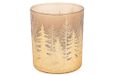 Cosy Home Set van 6 glazen kaarsenhouders Cracke Trees, goud, 7 x 7 x 8 cm