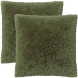 vidaXL Taie d'oreiller 2 pièces Vert 80 x 80 cm