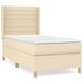 VidaXL Boxspringbed met matras, crème kleur, 80x200 cm, stoffen bekleding