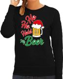 Bellatio Decorations Shoppartners Bv Ho ho hold my beer foute Kerst sweater / kersttrui zwart voor dames - Kerstkleding / Christmas outfit XL