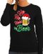 Bellatio Decorations Shoppartners Bv Ho ho hold my beer foute Kerst sweater / kersttrui zwart voor dames - Kerstkleding / Christmas outfit XL
