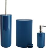 MSV Badkameraccessoire Moods - Pedaalemmer - Beker - Zeeppompje - Blauw - Kunststof