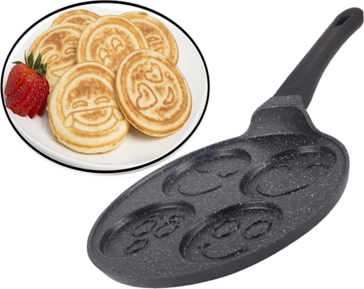 Hakal Line Crêpemaker - eierpan - pancake pannenkoeken 4 emoji smileys