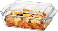 Sans marque Plat à rôtir en verre - 1,5L - Rectangulaire - Sans BPA - Lavable au lave-vaisselle