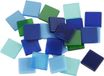 Merkloos Mozaiek tegels - 100x - groen/blauw - 10 x 10 mm - kunsthars - mozaiek steentjes - mozaiken maken hobby materialen