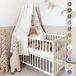 LILIMAUS Klamboe voor ledikant met gouden details - hemeltje babybed - mousseline katoen - 140 cm - wit