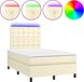 vidaXL Boxspringbed met matras en LED-verlichting, crème kleur, 120x200 cm, kunstleer
