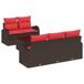 vidaXL Tuin Sofa Set 6 st 5-Aantal zitplaatsen Beige en Rood