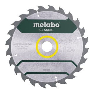 Metabo zaagblad "power cut wood - classic", 235x2,8/2,0x30, Z24 WZ 18° /B Aantal:1