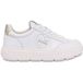 Moschino Baskets en cuir blanc Blanc Taille : 39