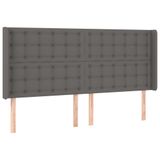 VidaXL Hoofdbord met randen 183x16x78/88 cm kunstleer grijs