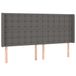 VidaXL Hoofdbord met randen 183x16x78/88 cm kunstleer grijs