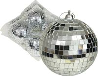 Othmar Decorations Discobal kerstballen - 8 pièces - argent - 8 cm - plastique