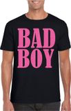 Bellatio Decorations Foute party t-shirt voor heren - Bad Boy - zwart - glitter - carnaval/themafeest L