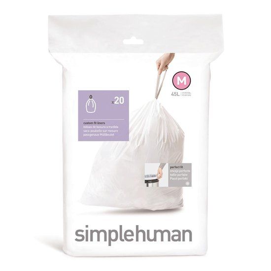 Simplehuman Code M Afvalzakken - 45 liter - 20 stuks - Wit