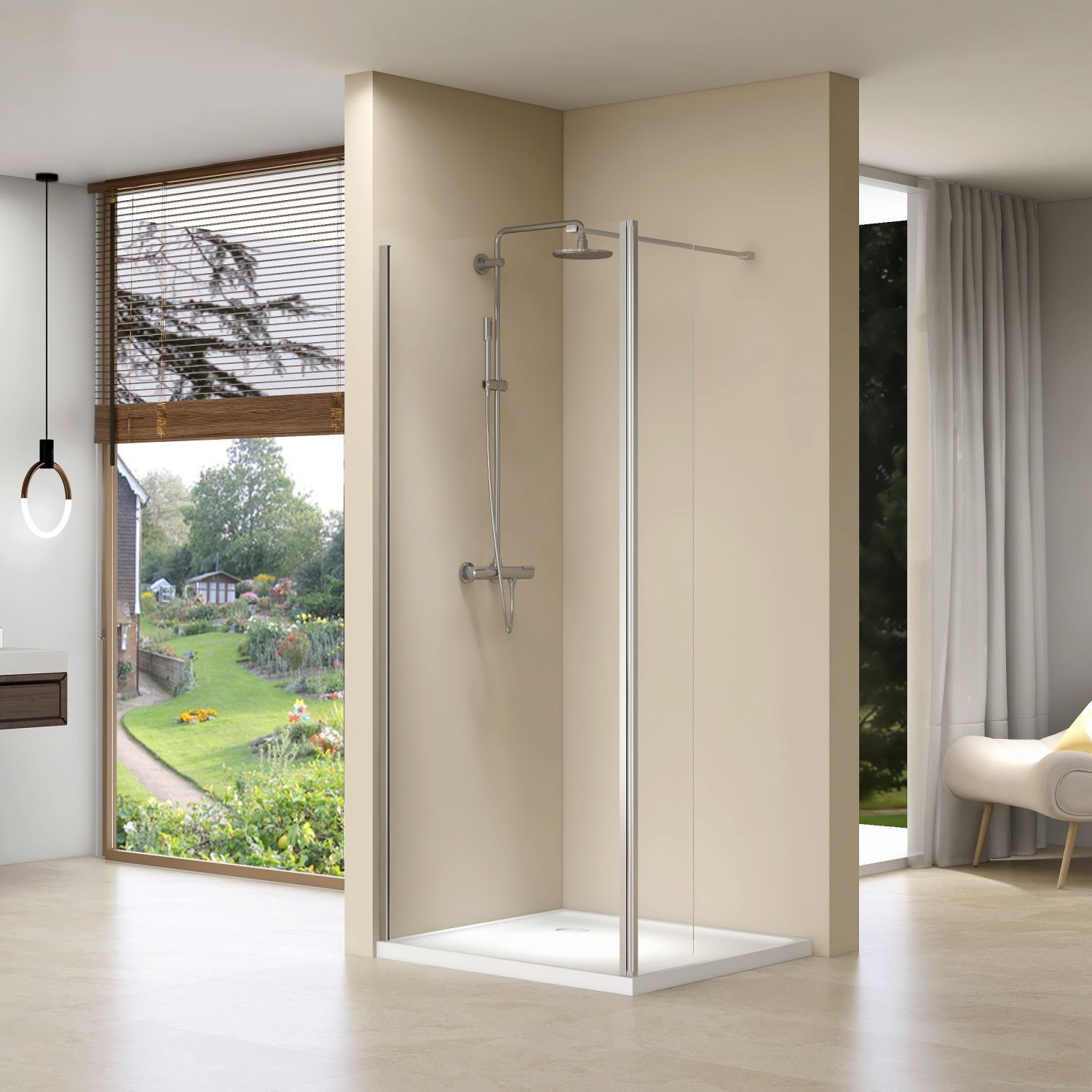 van Rijn Inloopdouche st01 met scharnierend zijwand helder glas 110-30x200 cm 8 mm chroom