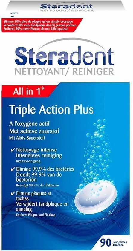 Steradent Triple Action Plus Bruistabletten 90st