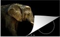 Merkloos KitchenYeah® Inductie beschermer 77x51 cm - Olifant - Zwart - Inductiebeschermer