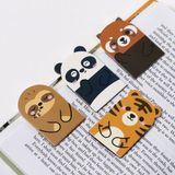 Set Adoramals Boekenleggers Set Magnetisch - Wilde Dieren Cartoon Tijger&Panda&Luiaard&Rode Panda - 8x3cm