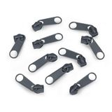 cyclingcolors 10 x vervangende ritssluiting-reparatieset voor ritssluiting, hoofd nr. 5, schuivers voor kleding, tassen, jassen, tassen, koffers, jeans, grijs-donkerblauw