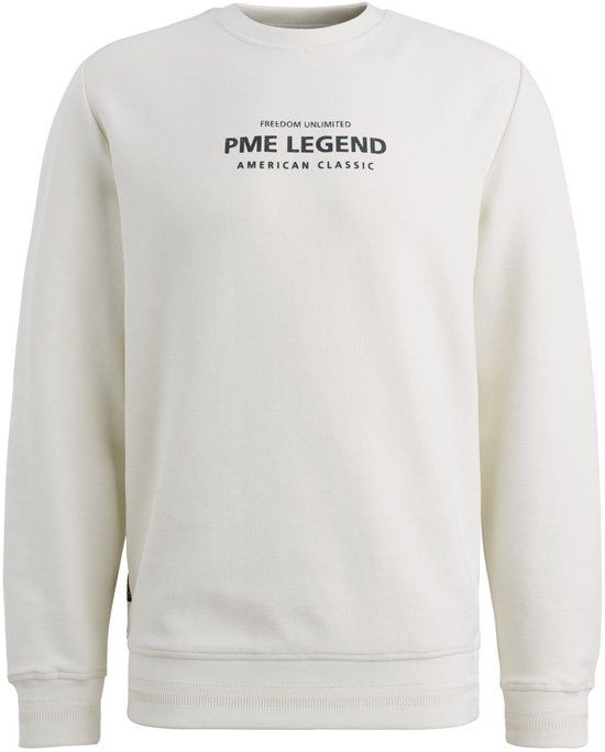 PME Legend Heren sweater - Maat L - Mannen - Creme - Lange mouw - Ronde hals - Aansluitend - Casual - Polyester/Katoen