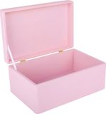 Creative Deco Grote Houten Doos Opbergdoos Roze | 30 x 20 x 14 cm | met Deksel