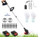 Merkloos / Sans marque Hong Kong Qiyuan Technology Limited Draagbare Accu Grastrimmer Bosmaaier - Elektrische Tuintrimmer met 2 Accu's en Oplader - 15 cm Maaibreedte - 18.000 tpm