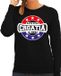 Bellatio Decorations Have fear Croatia is here sweater met sterren embleem in de kleuren van de Kroatische vlag - zwart - dames - Kroatie supporter / Kroatisch elftal fan trui / EK / WK / kleding L