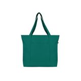 Ecoright Canvas draagtas voor dames met ritssluiting en binnenzak, 100% biologisch katoenen draagtassen voor heren, winkelen, strand, Groen-verpakking van 2