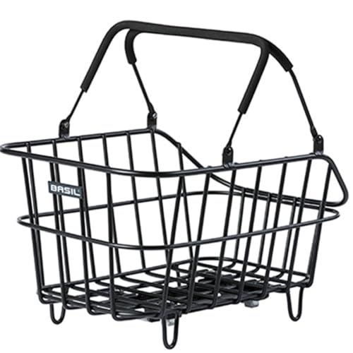Basil Cento MIK fietsmand - achter, 22 l, zwart, weerbestendig, incl. afsluitbaar MIK-systeem, buitengewoon design