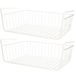 Urban Living Kastmandje - 4x - opberg/hang mandjes - rvs - wit - 40 x 25 x 14 cm - draadmand