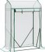 Wan GmbH PE Serre à toit pointu 100 x 50 x 150 cm avec porte enroulable Protection UV pour tomates fruits fleurs plantes cour extérieure Blanc